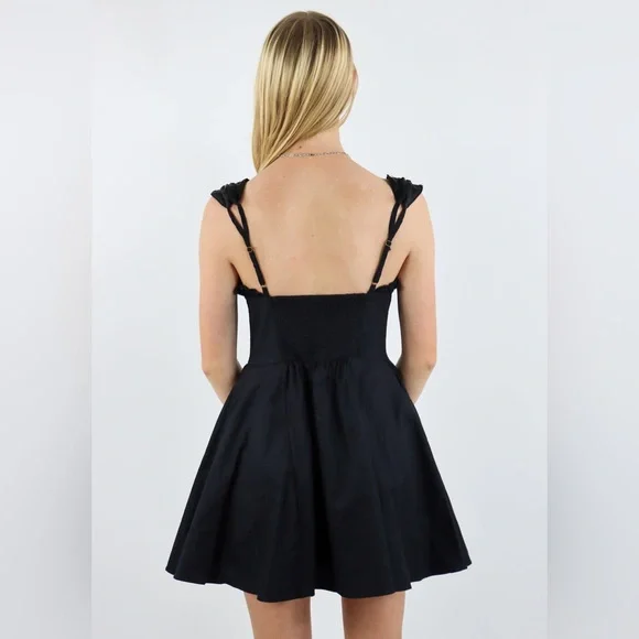 Free People Midnight Magic Sweetheart Neck Sleeveless Ruffle Dress,Small, $129 - Picture 4 of 13